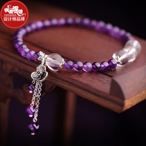 Phoenix Nirvana female retro crystal anklet purple female ankle chain ethnic style hand-woven best friend niche design