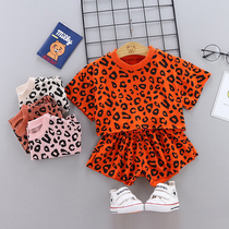 Girl suit BAO WELN baby spring summer dress new baby boy foreign air fashion short sleeve shorts trendy two sets of damp