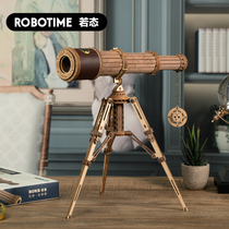 If the state geeks 3d solid assembled wooden jigsaw puzzle model telescope handmade childrens toys puzzle 6 + years old