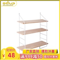 INS creative wood decoration Wrought iron shelf Childrens bookshelf display stand Home storage rack decoration