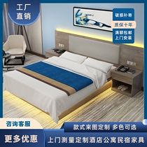 Hotel furniture standard room full set of bed chain custom homestay apartment room express hotel rental room single room double bed