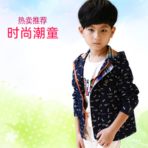 Childrens clothing new mens autumn coat childrens print jacket zipper shirt