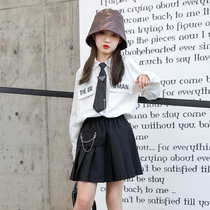 Arrogant Tiger Girl Spring suit 2021 New Korean version of the children Net Red foreign Qi Academy style skirt two-piece set