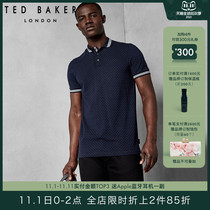 TED BAKER mens fashion polka dot print short sleeve polo shirt