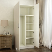 Cabinet small apartment type two-door bedroom single push-pull Japanese style white two-meter wide wardrobe assembly low wardrobe household