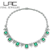 LAC High Jewelry Colombian Natural Emerald Necklace for Women 18k gold Set with Diamonds Colored Gemstone t