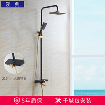 Tan Dian shower shower set dumb black gold sprinkler household bath booster Rainer faucet set