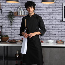 Kitchen overalls long sleeves autumn and winter hotels Western restaurants high-end chefs clothes custom printed logo after kitchen clothes men