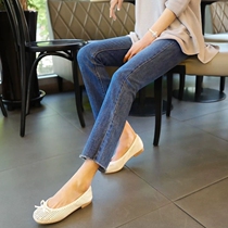 High waist straight drum pants woman 90% loose with slim fit 202200 lap little taller 80% denim smoke pipe pants slim fit