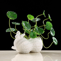 Living room Vase ornaments lotus leaf wine cabinet TV cabinet room ceramic decoration vase wedding gift creative craft