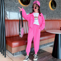 Girlsclothing Fall Clothing 2022 Spring and Autumn New Model of Big Child Autumn Girls Sport Two sets