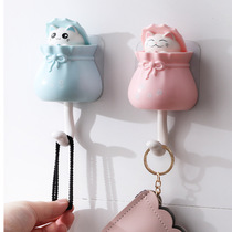 Creative cute cartoon lucky bag cat clothes hat hanger sticky hook cloud love seamless adhesive hook classification key adhesive hook