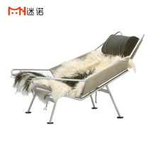 Designer Furniture Creative Light Luxury small family style Home Living room Book room Wool Sofa Chair Casual Lounge Chair Afternoon Nap Chair
