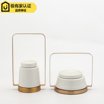 New Chinese Modern Minimalist Iron Art Ceramic Storage Tank Swing Piece Creative Home TV Cabinet-Like Board Room Soft Adornment