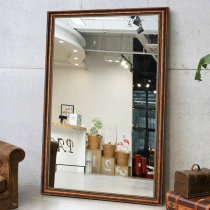 Solid Wood retro dressing mirror clothing store thin fitting mirror wedding shop mirror wall hanging floor mirror European and American style