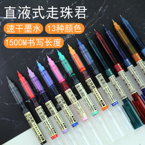 Point stone straight liquid quick-drying ball pen color large capacity gel pen 0 5 needle tube head water pen exam hand account pen