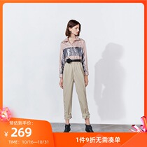 Lily spring new womens workwear sports leisure waist hooded long sleeve jumpsuit 7940