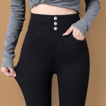Black leggings women wear spring and autumn 2021 New thin high waist length pencils small black pants