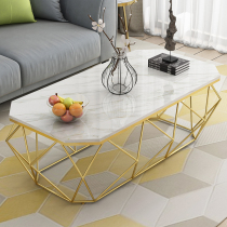 Nordic Light Lavish Marble Countertop Tea Table Rectangular Living Room TV Cabinet Composition Minima Glass Modern small family