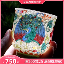 God sculpted Jingdezhen Gongfu tea with ceramic tea cup gold pinch of flowers enamel color hand-painted tea drinking cup Masters cup