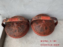 Jinlingtang Republic of China old bamboo basket pair of old Shanghai folk basket carrying bamboo basket as props old farm tools