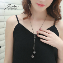  Black sweater chain long 2021 new autumn and winter high-end wild clothes pendant atmospheric Korean necklace female