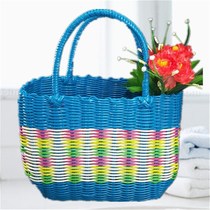 Square plastic hand basket basket basket basket handle small basket bath basket village bag thick