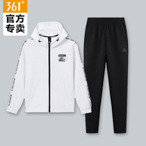 361 Sports Suit Men 2022 Fall new Lianhood cardiovert jacket long pants casual running sportswear man