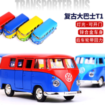 5 inch metal 1 36 simulation Volkswagen T1 bus alloy back force car model boy childrens toys