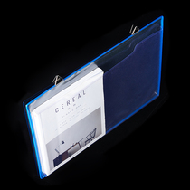 Wenjiu A4 wall-mounted file bag data box hanging file bag transparent file bag A4 thick file bag adhesive hook file box storage bag hanging wall magnetic adsorption adhesive file box
