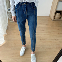 Large size Women Womens Foreign ankle-length pants jeans women 200 Jin fat sister casual slim slim slim pants trousers