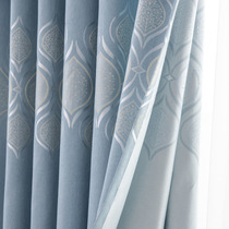 2020 new Nordic simple curtain blackout bedroom living room floor to ceiling window thick jacquard curtain fabric cotton linen style