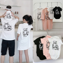 The babys mother and child clothing 2021 summer new POLO shirt family three - member family clothes mother and child clothing