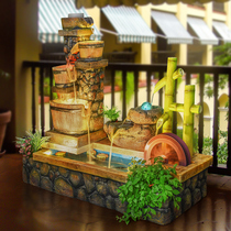 Water fountain Garden courtyard Water feature Floor-to-ceiling water cart Balcony Fish pond Feng Shui wheel lucky water series ornaments