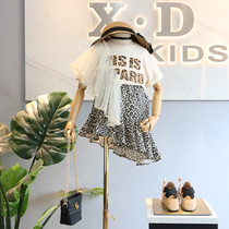 Do not return or change brand childrens clothing 2019 summer new girl foreign style design BAO WEN letter mesh decoration wide version