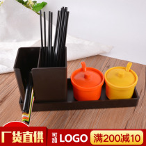 Melamine drop-resistant chopsticks bucket spoon rack seasoning box bottom support restaurant commercial draining chopsticks tube multi-functional tableware storage box