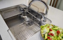 Japan imports LIXIL functional type 3D embossed sink thickened stainless steel matching induction tap