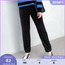 MSShe Big Code Womens Dress 2022 New Spring Dress Fat Younger Sister Casual Oak Rear Waist Roo Tattooed Knitted Bungling Pants