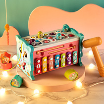 Eight-tone knock piano Baby percussion percussion toy Two-in-one eight-tone piano hand knock piano Xylophone aluminum plate piano