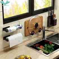 Kitchen Shelve Paper Towel Rack Free-to-keep Cling Film Hanging for Home Rolls Preservation Bag Containing Shelf Wall-mounted