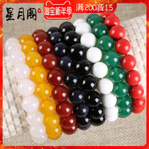 Natural black red agate scattered beads round beads red beads DIY hand woven string bracelet necklace accessories 7A