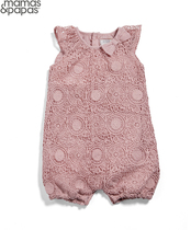Spot British MamasPapas summer baby girl cotton short-sleeved hollow lace jumpsuit baby romper