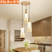 Foshan lighting led restaurant lights Dining chandelier with three European simple modern round creative dining table dining room lights