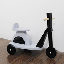ins Pop Custom Nursery Decoration Toy Car Solid Wood Motorcycle Styling Slide Tricycle Steering Toy