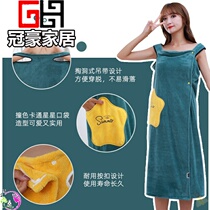 Bath towel can be worn can be wrapped female summer big family with 2021 new quick-drying absorbent non-hair coral velvet bath skirt