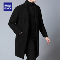 Roemon Mens Son Great Clothes Autumn Winter New Leisure Business Medium Long Section Thickened Sheep Plush Fur Coats Male