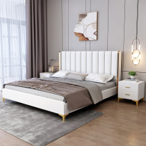 Solid wood bed master bedroom king bed 1 5 meters double 1 8 soft package light luxury wedding bed modern minimalist Nordic single direct sales bed