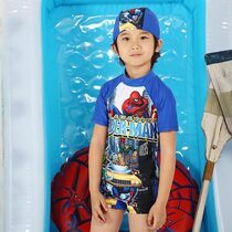 2019 new cute cartoon children swimsuit boy short sleeve split swim pants flat corner spa swimsuit