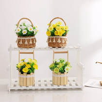Nordic simulation flower small potted fake plant ins office desktop mini creative flower basket decoration fake flower decoration