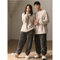 Coral Suede Lovers Pyjamas Women 2021 New Autumn Winter Flannel Flannel Flannel Thicken Mens Suit Suit or